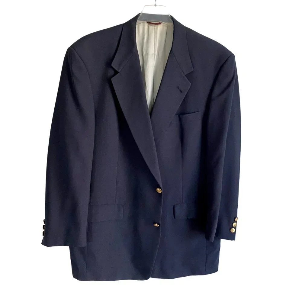 Jack Nicklaus Tournament Series 2 Button Sport Coat Jacket Blazer Blue 44L
